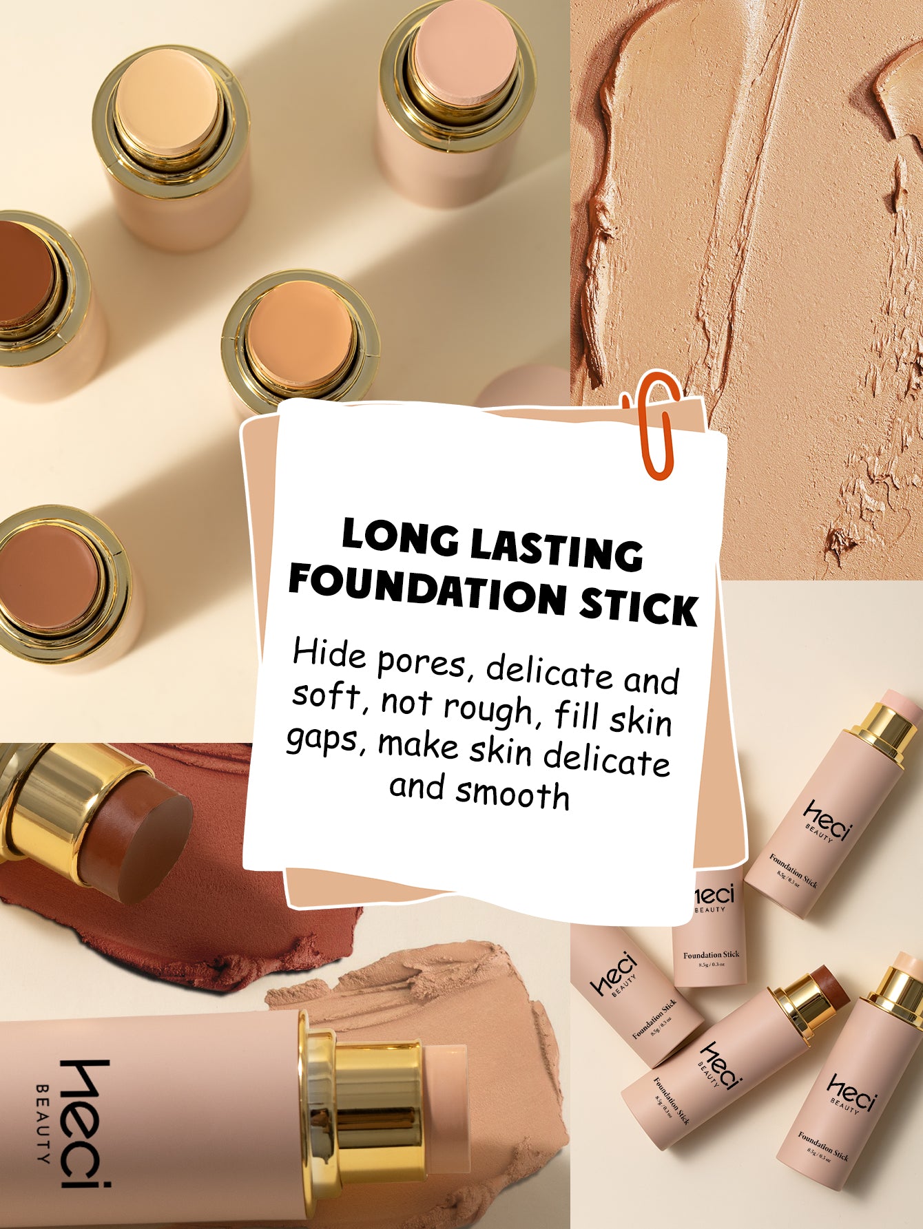 HECI BEAUTY On-The-Go Foundation Stick