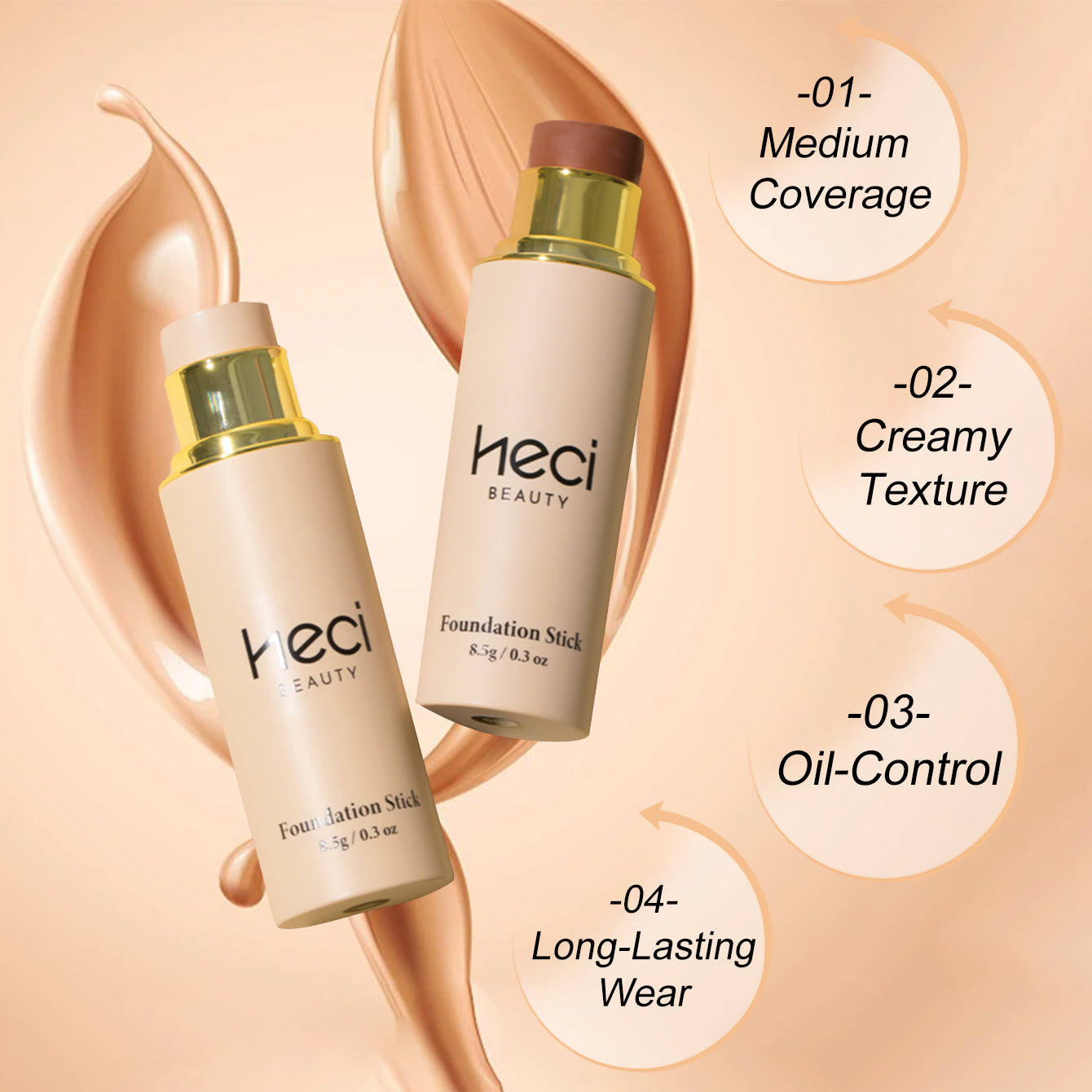 HECI BEAUTY On-The-Go Foundation Stick