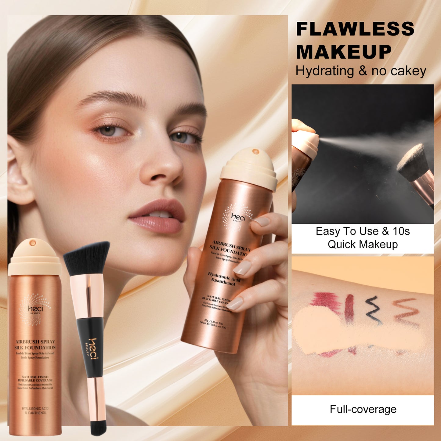 HECI BEAUTY Smooth Long-Wear Foundation Spray