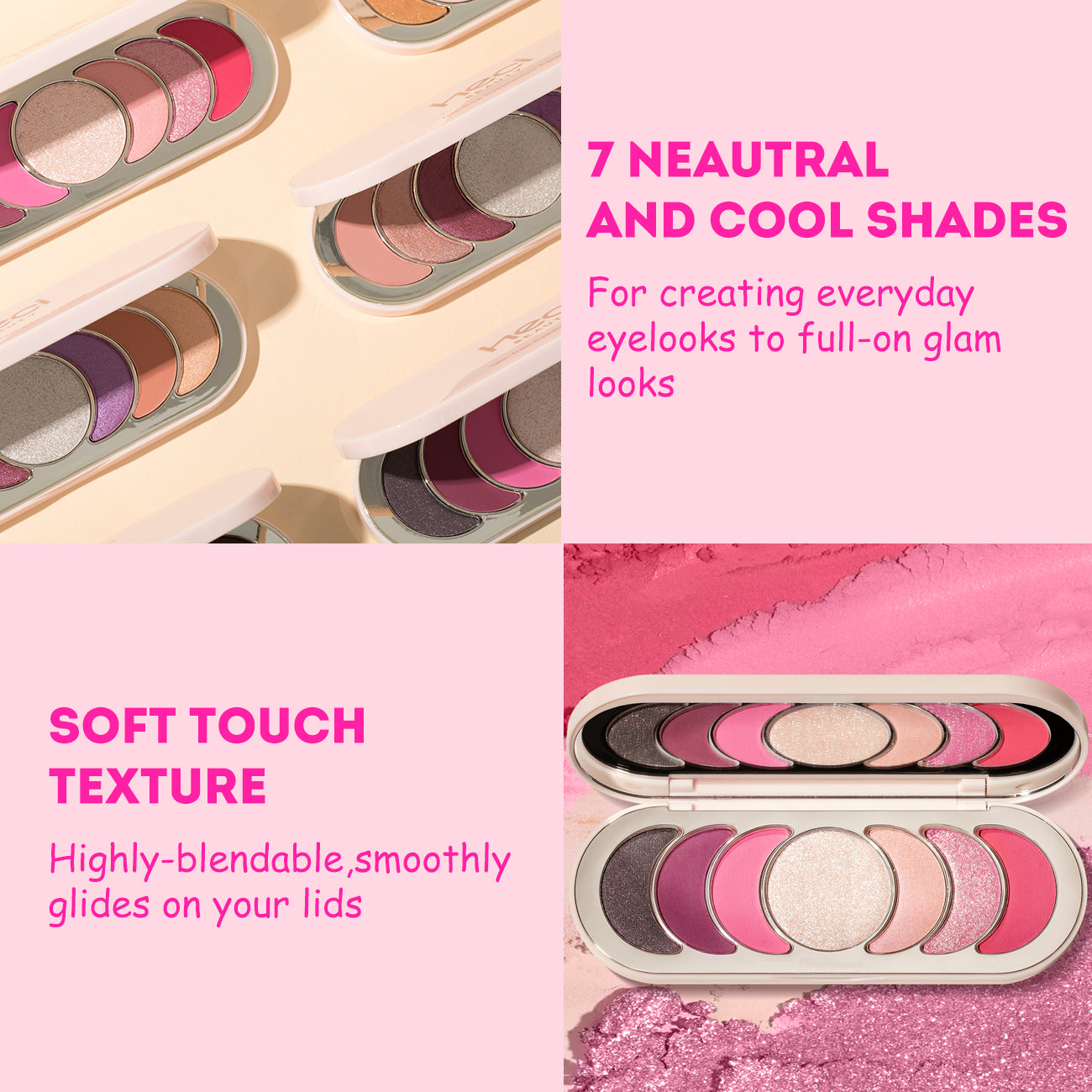 HECI BEAUTY Multi-Tone Shimmer Eyeshadow Palette