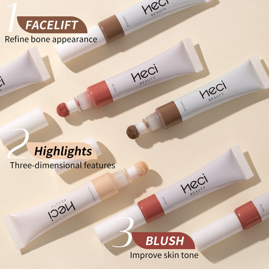 HECI BEAUTY Moist Shiny Contour/Highlight/Blush Set