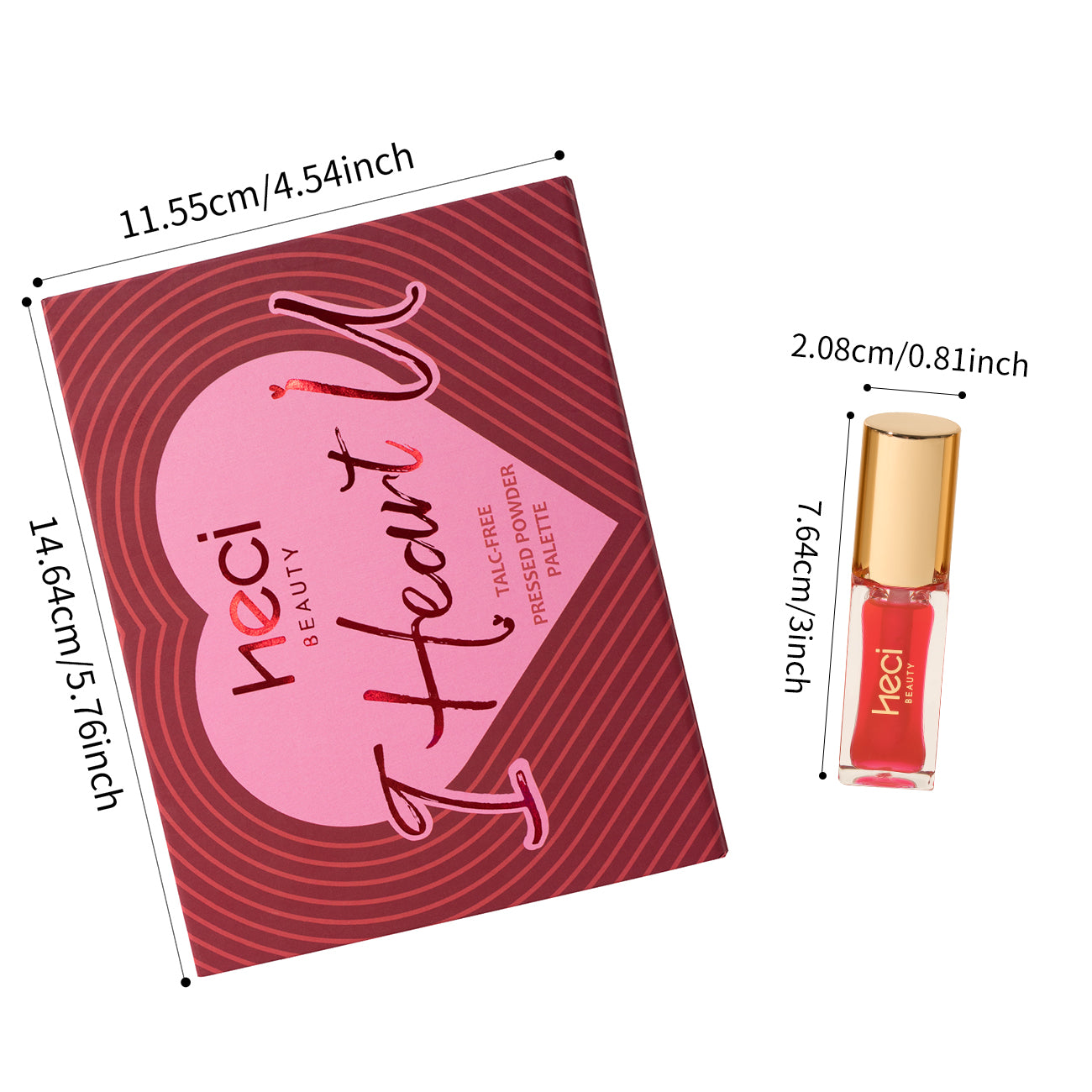 HECI BEAUTY Eyeshadow Palette & Botanical Lip Oil Set