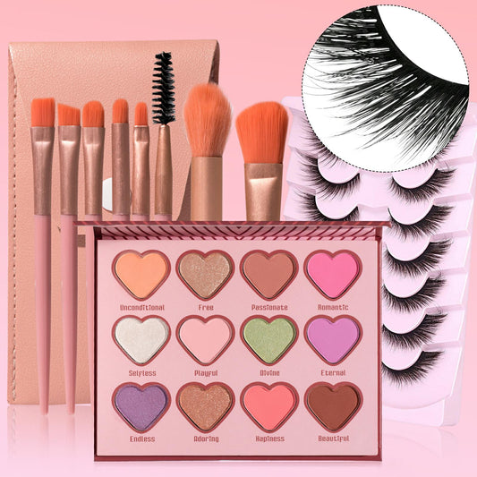 12-Shade Eyeshadow Palette + Brush & Lashes Set