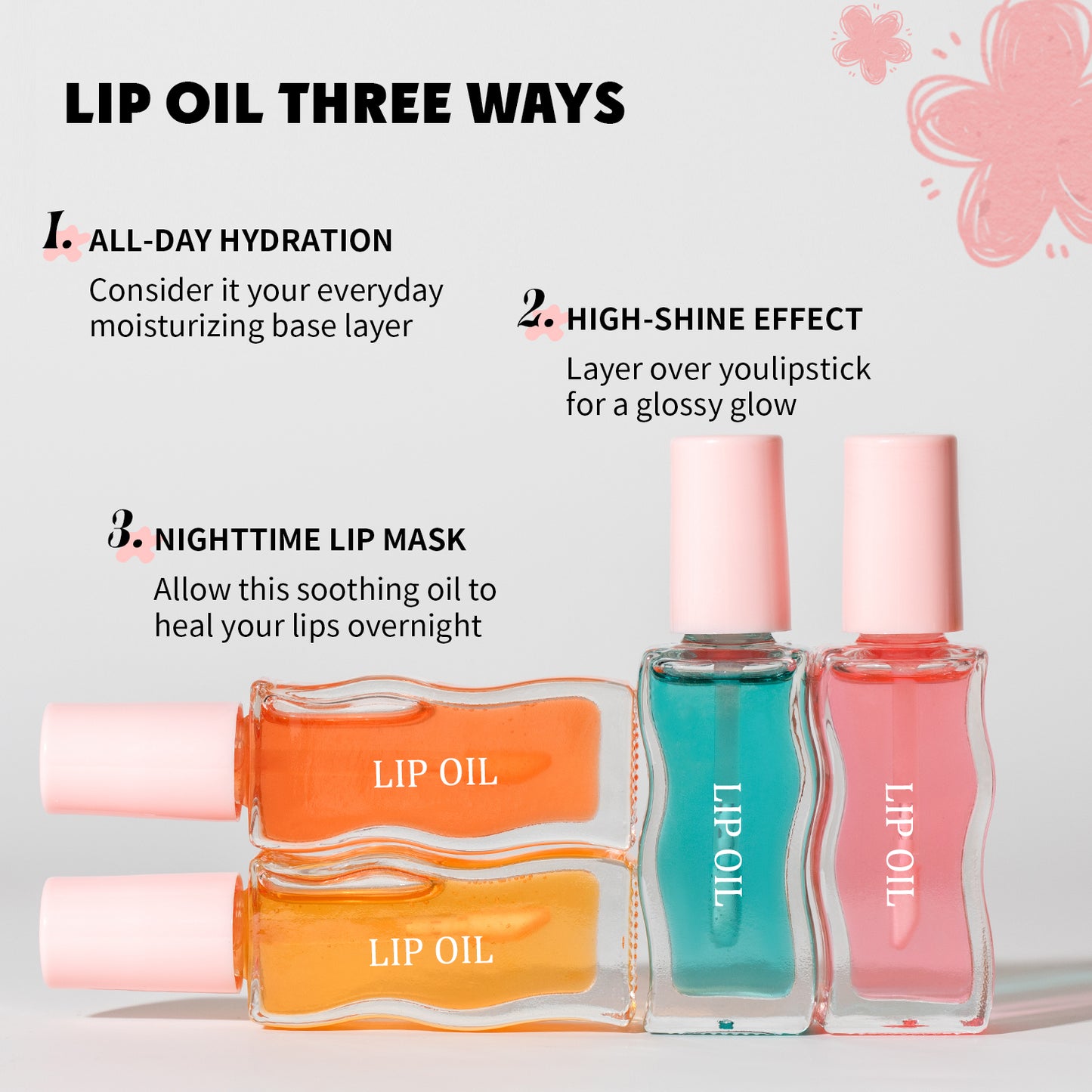 4-Piece Plant-Based Lip Oil Set