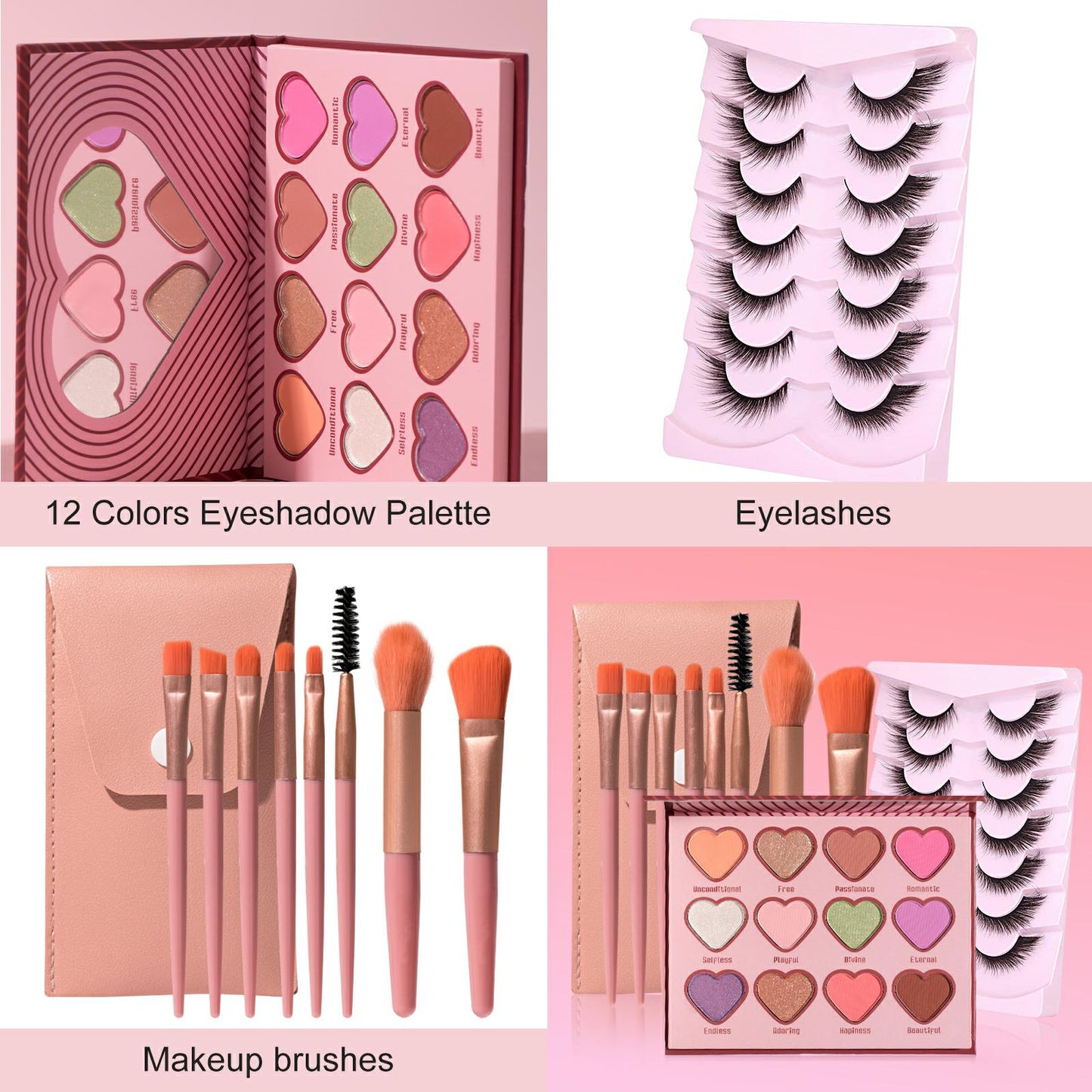 12-Shade Eyeshadow Palette + Brush & Lashes Set