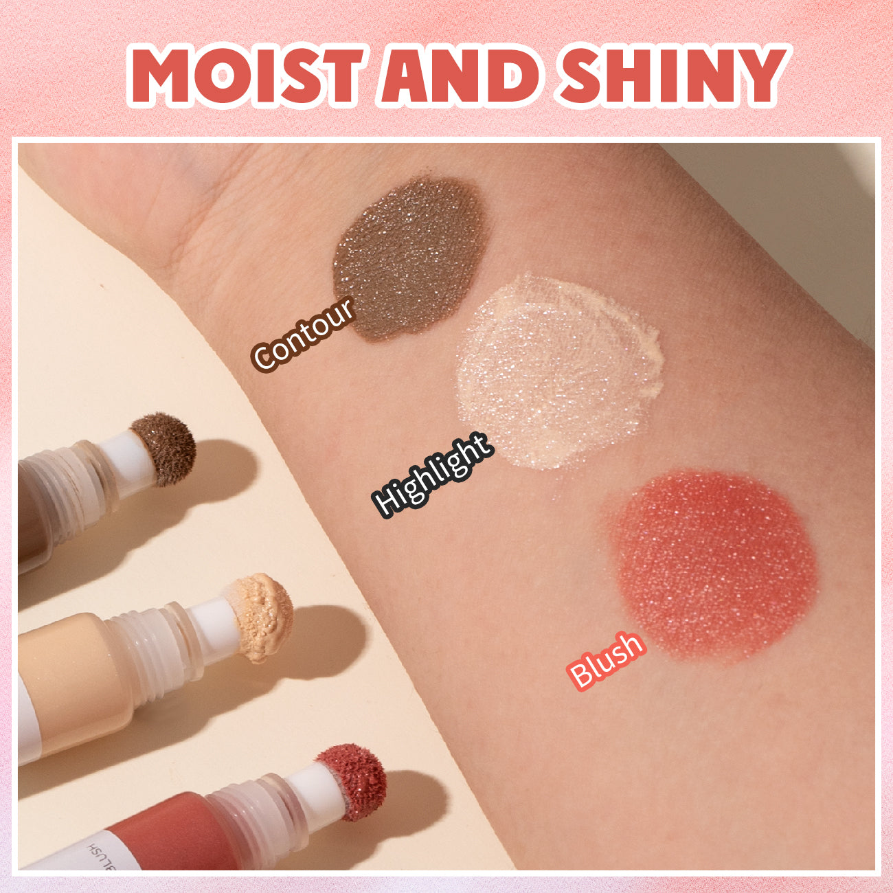 HECI BEAUTY Moist Shiny Contour/Highlight/Blush Set