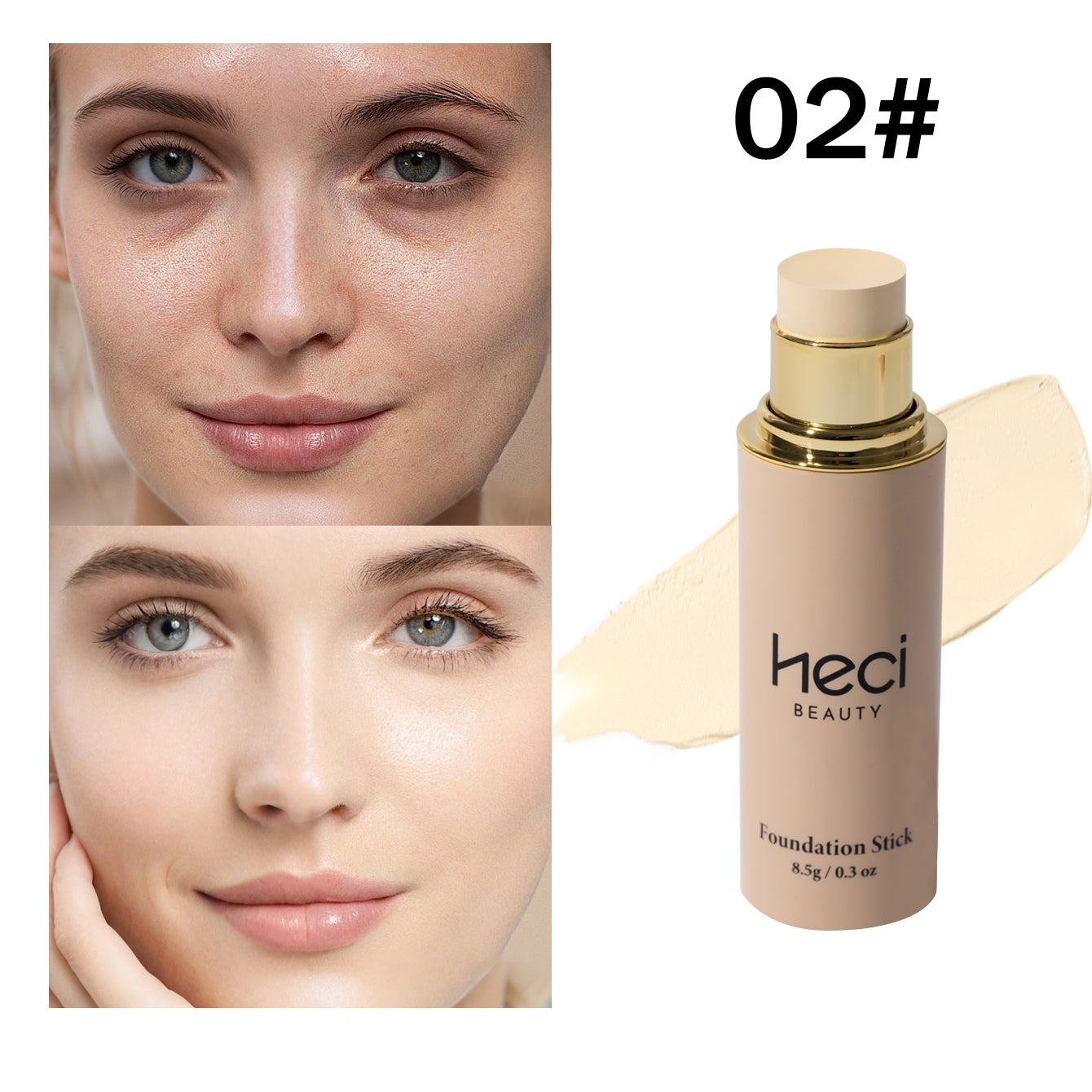 HECI BEAUTY On-The-Go Foundation Stick