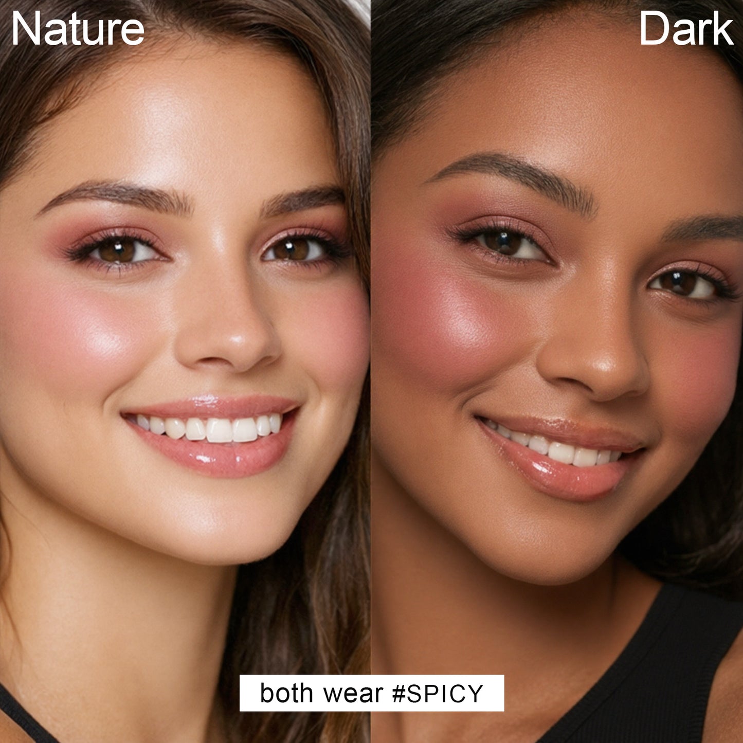 HECI BEAUTY Cream Blush Stick, Heart-Shaped Cream-to-Powder Blush 0.25 oz – Soft-Focus Long-Lasting Cheek & Eye Color, Jojoba Oil & Shea Butter, Vegan & Cruelty-Free, Gift for Her, SPICY