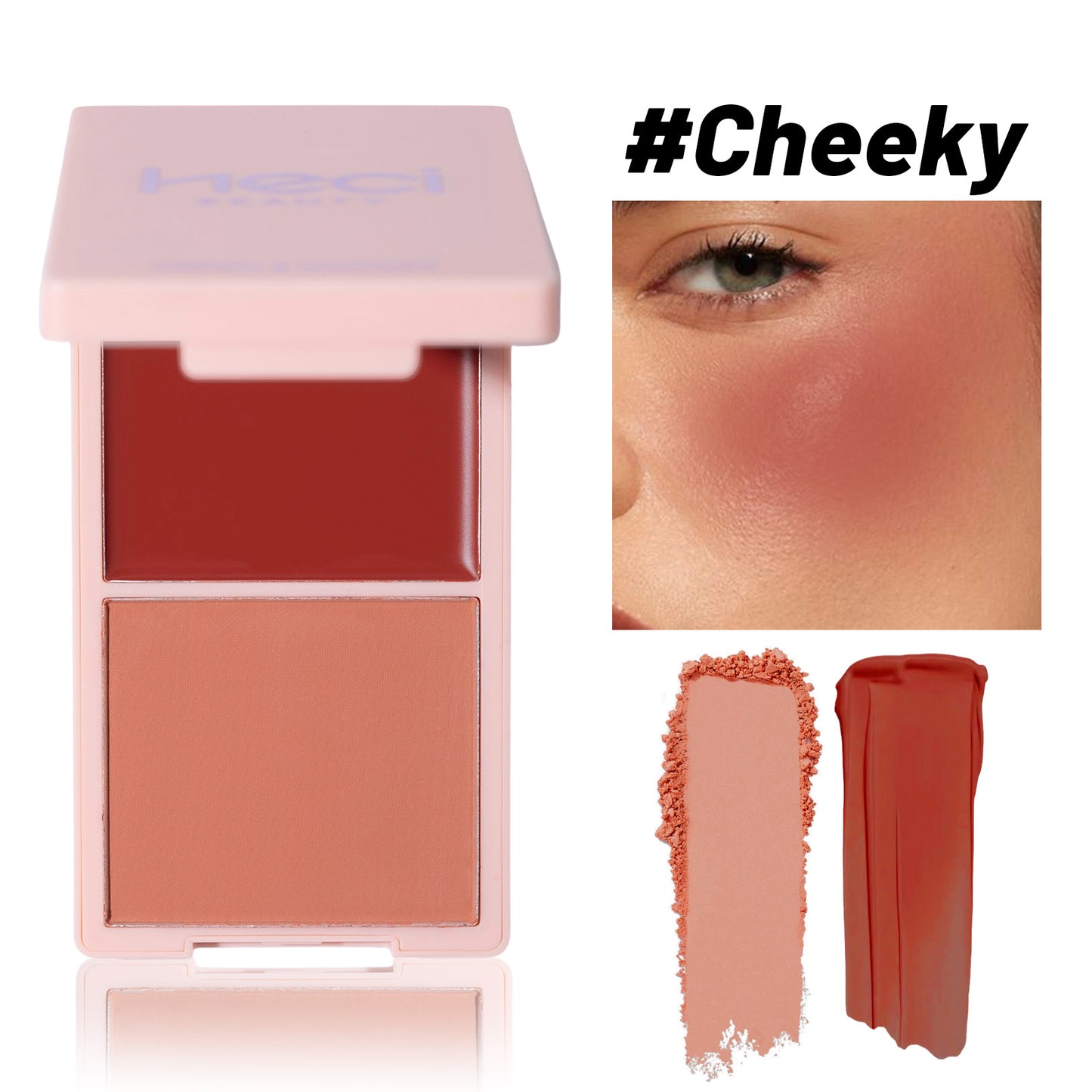 HECI BEAUTY Dual-Ended Cream & Powder Blush